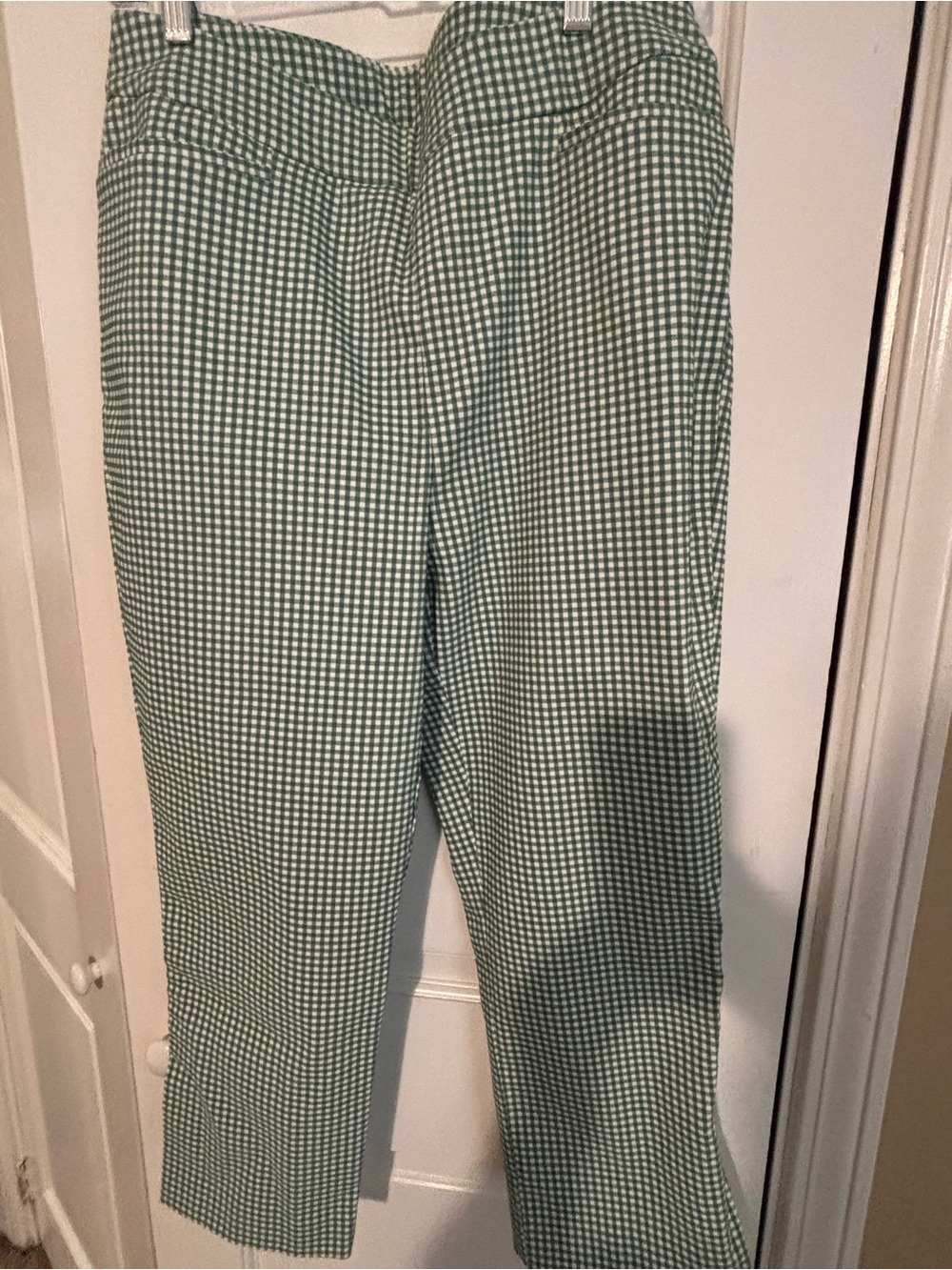 Chico's Green and White Gingham Pants